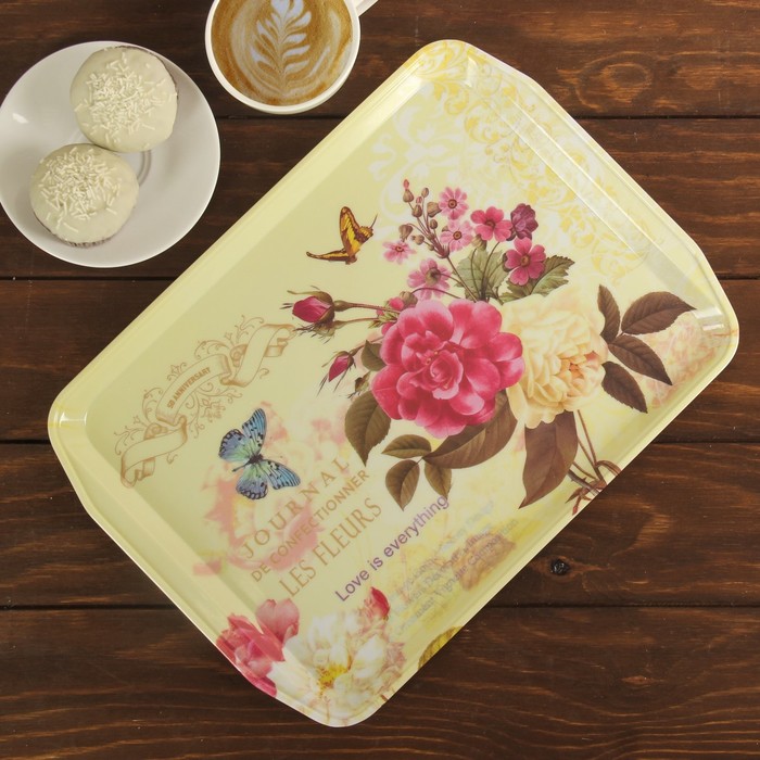 Поднос 35,5х25,5х1,5 см "Ретро", цвета МИКС