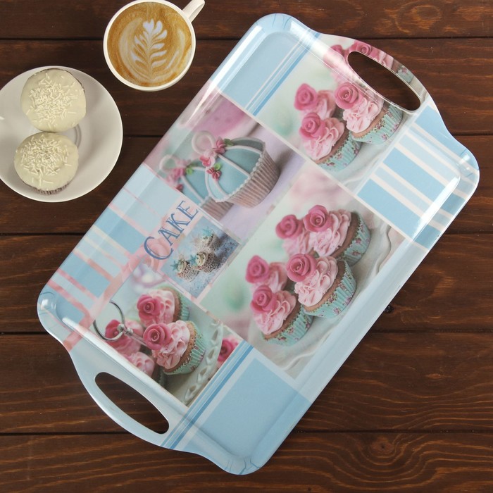 Поднос 43х26,5х2 см "Самобранка", цвета МИКС