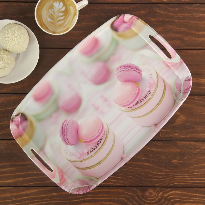 Поднос прямоугольный 35,5х24,5х4,5 см "Десерт", цвета МИКС