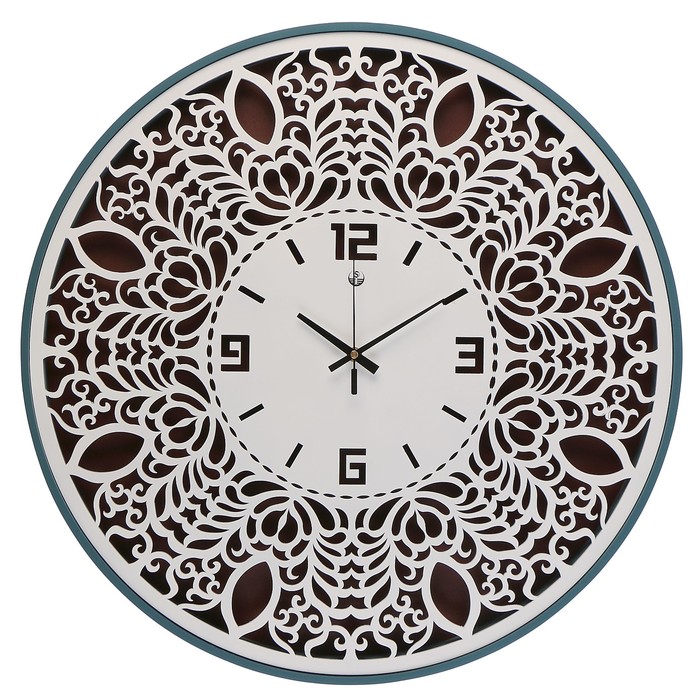 Часы настенные, серия Глянец «Ажурная снежинка», МДФ, белые, d=60 см