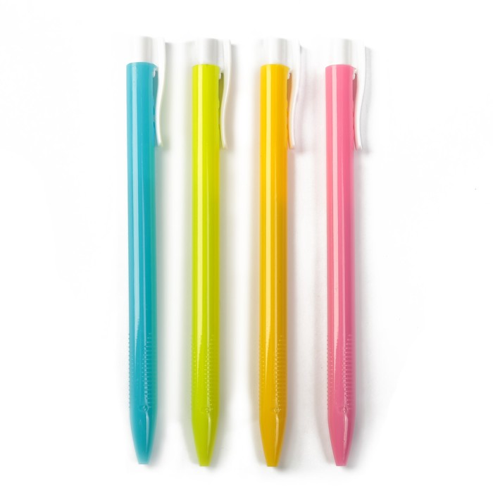 Ручка шариковая 1,0мм стержень синий корпус треугольный неон МИКС