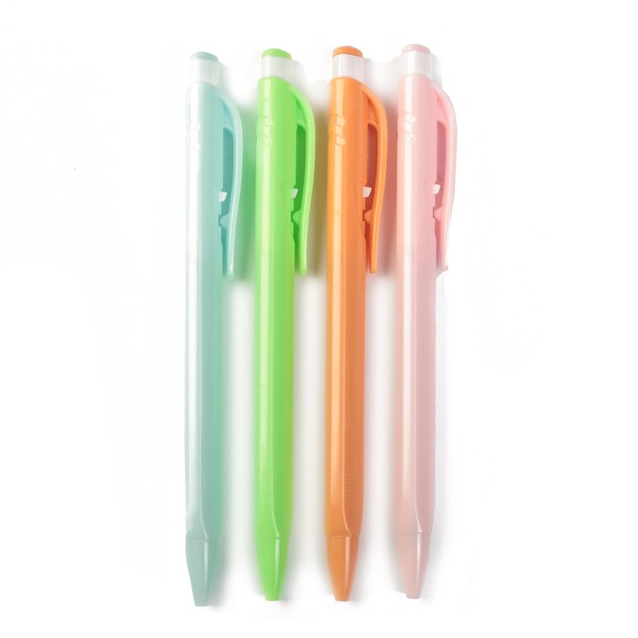 Ручка шариковая 0,5мм стержень синий корпус треугольный пастель МИКС