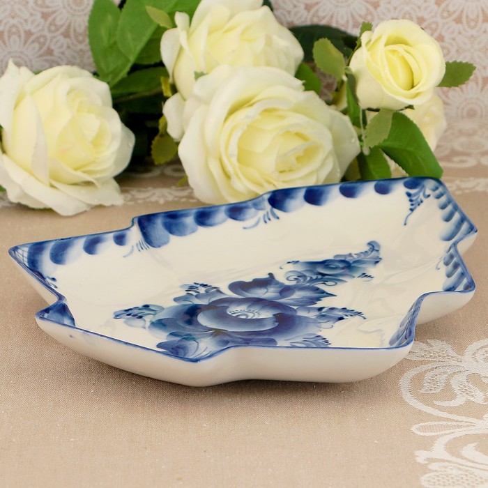 Лоток "Ёлочка", малый, гжель, фарфор, 1с