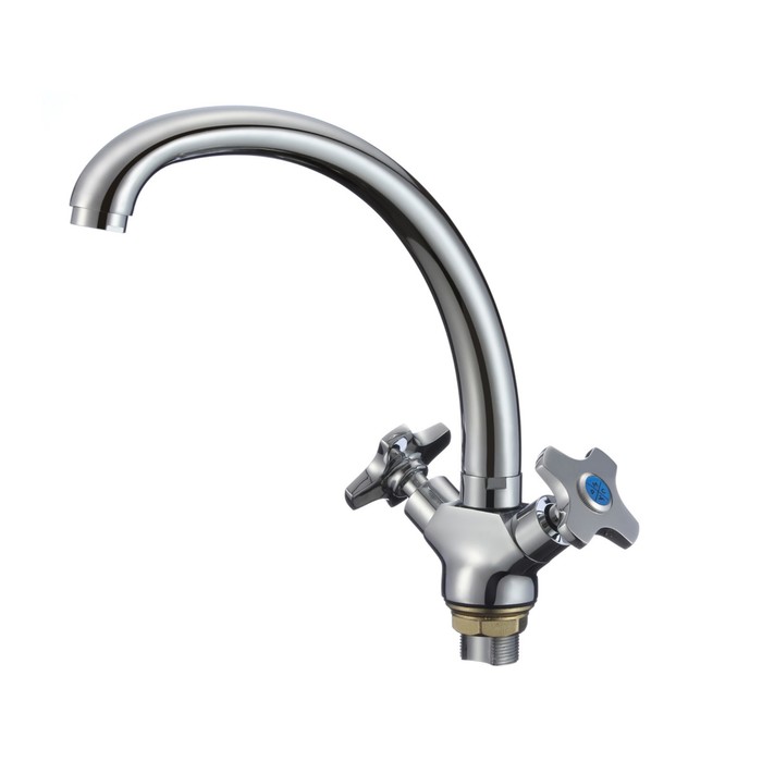 Смеситель для кухни RMS SL115-273F, двухрычажный, крепление гайка, хром