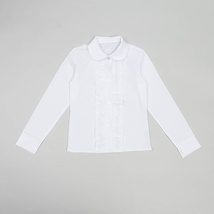 Блузка для девочки , рост 128-134 см, цвет белый