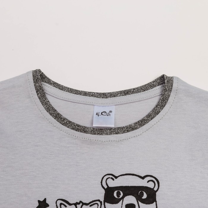 Пижама для мальчиков, рост 140-146 (40) см, цвет серый