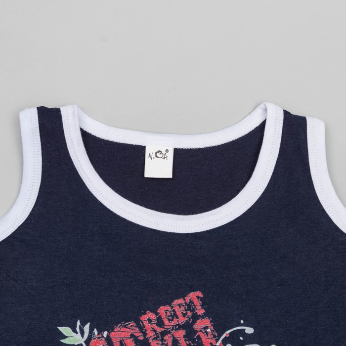 Майка для мальчиков, рост 110-116 (32) см, цвет синий