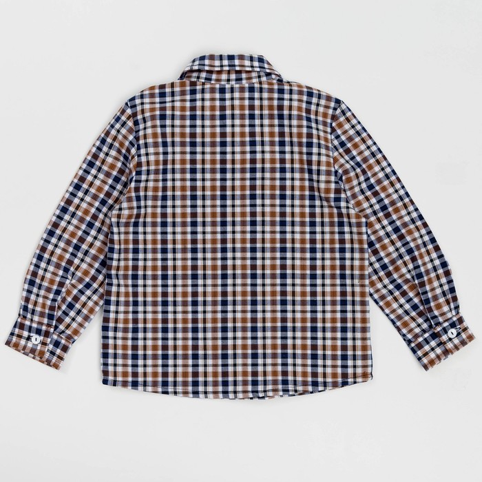 Сорочка для мальчика, рост 134 см, цвет коричневый