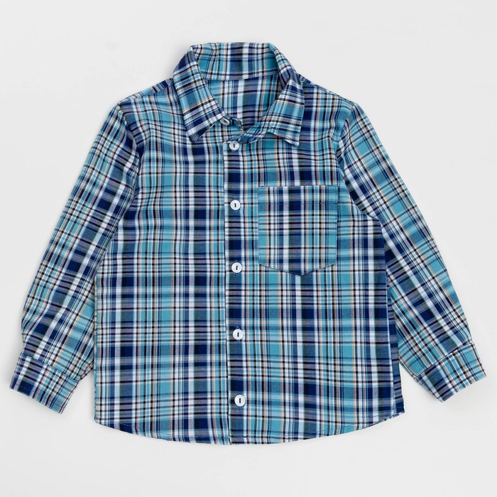 Сорочка для мальчика, рост 110 см, цвет голубой