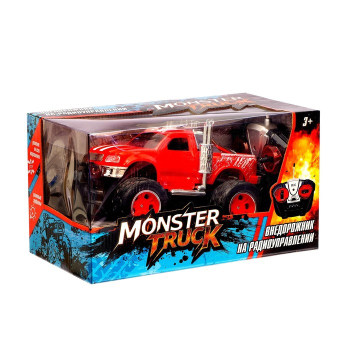 Машина радиоуправляемая "Биг-Фут", работает от батареек, свет