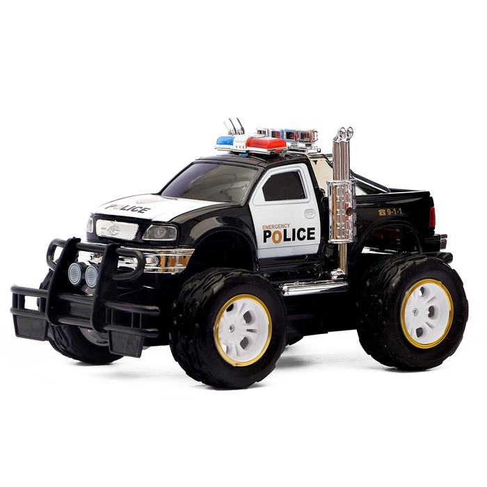 Машина радиоуправляемая "Биг-Фут", работает от батареек, свет