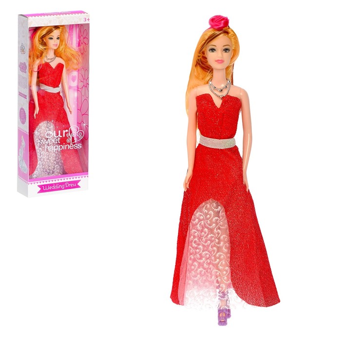 Кукла модель "Подружка невесты" в платье, МИКС