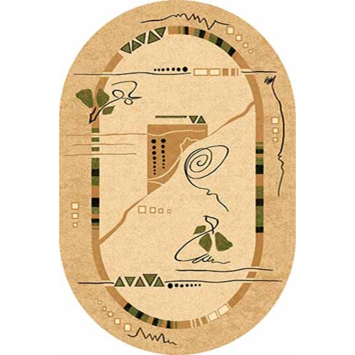 Ковёр Хит-Сет ПП VALENCIA 5305, 3*4 м, овальный, CREAM