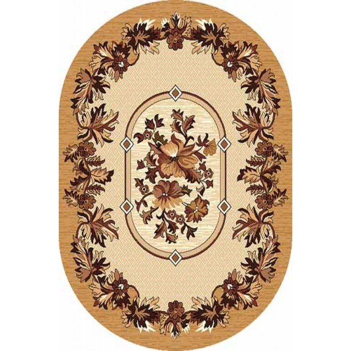Ковёр БЦФ ПП LAGUNA_LISTIK-5, 2*4 м, овальный, BEIGE