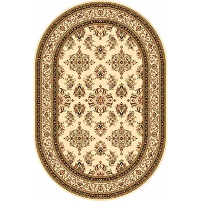 Ковёр Хит-Сет ПП OLYMPOS d064, 1*4 м, овал, CREAM