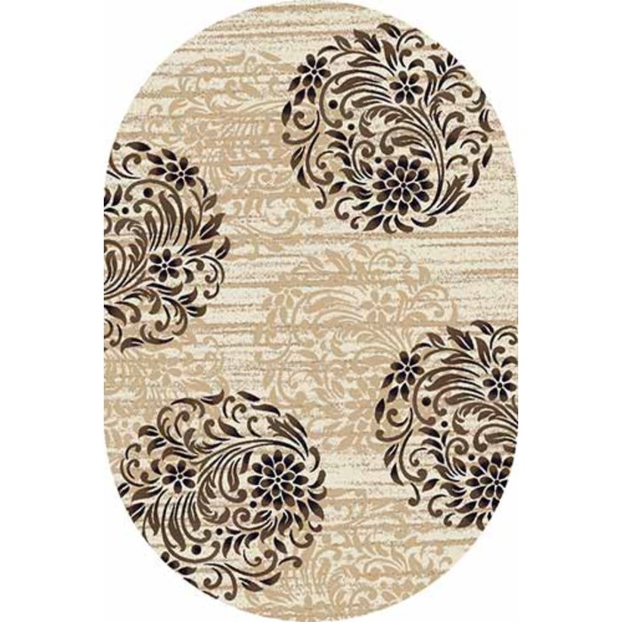 Ковёр Хит-Сет ПП VALENCIA DELUXE d303, 3*4 м, овальный, CREAM-BROWN
