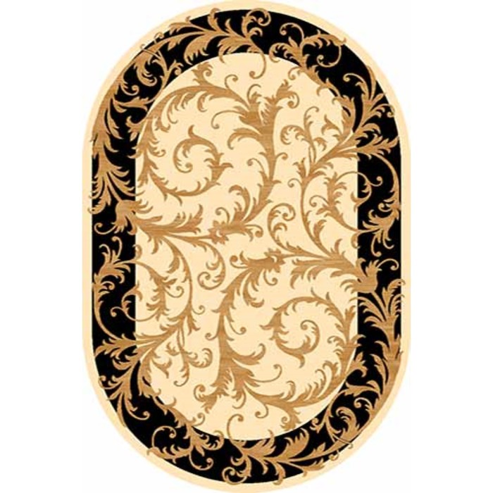 Ковёр Хит-Сет ПП OLYMPOS d156, 1,5*5 м, овал, CREAM-BLACK