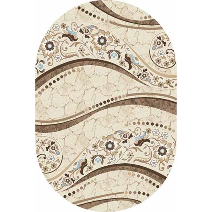 Ковёр Хит-Сет ПП VALENCIA DELUXE d312, 2*5 м, овальный, CREAM-BROWN