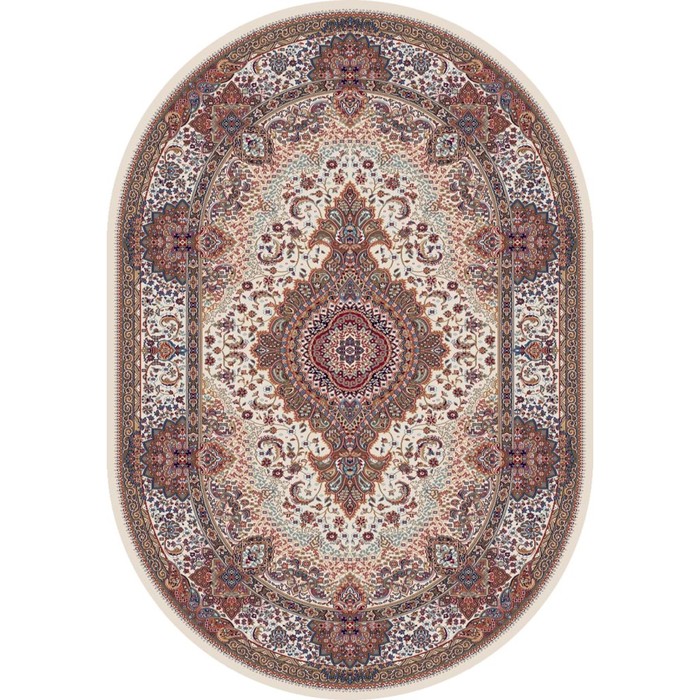 Ковёр Хит-Сет ПП SHAHREZA_d414, 1,6*3 м, овальный, CREAM