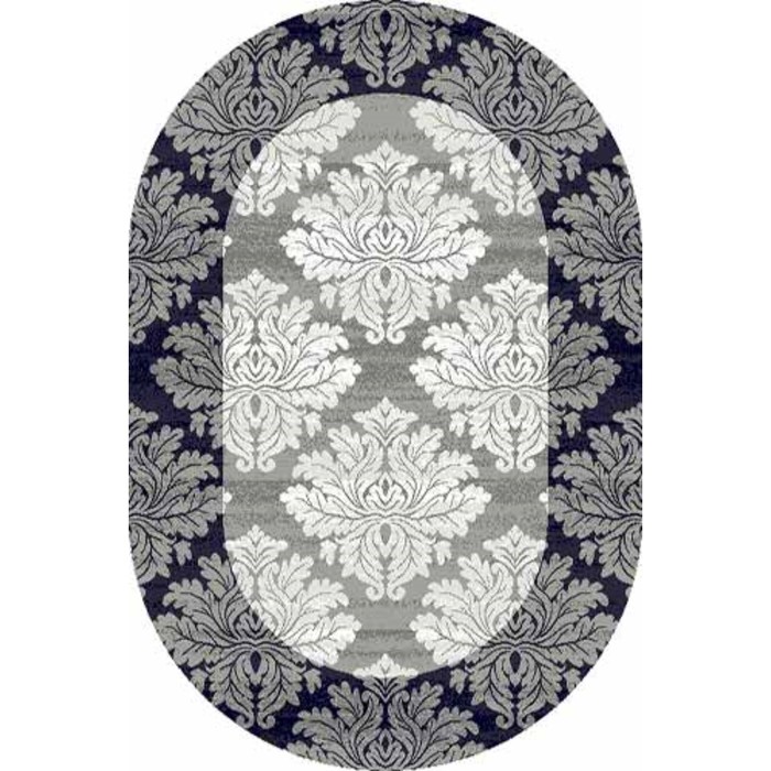 Ковёр БЦФ ПП SILVER d213, 2,5 х 5 м, овальный, серый