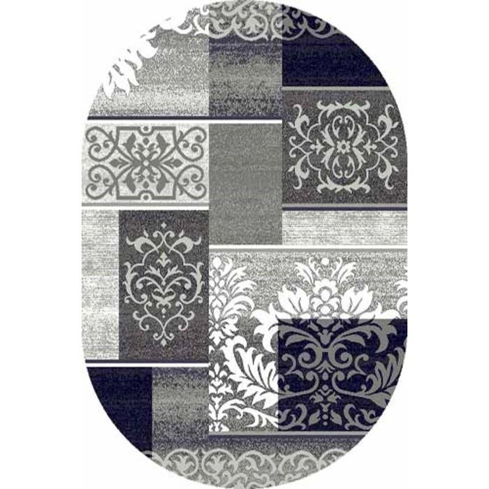 Ковёр БЦФ ПП SILVER d216, 2,5*5 м, овальный, GRAY