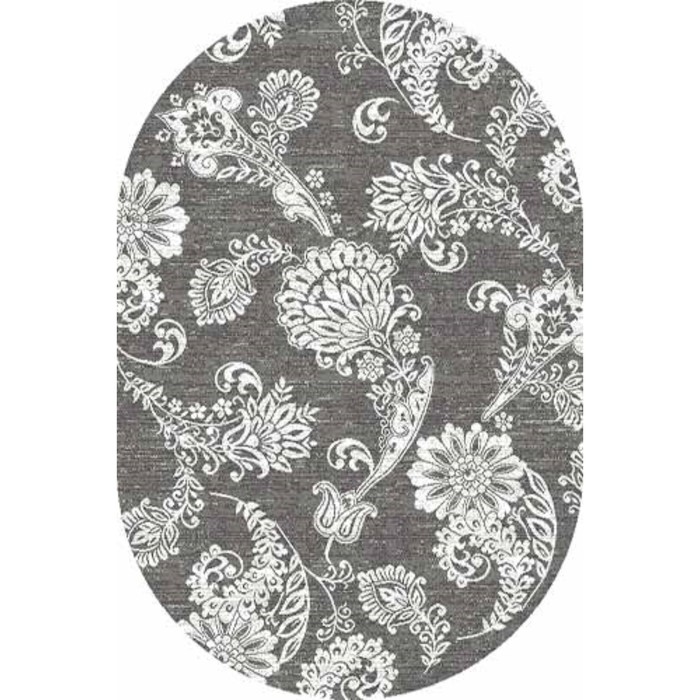 Ковёр БЦФ ПП SILVER d232, 3*5 м, овал, GRAY