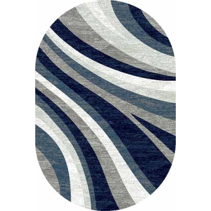 Ковёр БЦФ ПП SILVER d234, 3*6 м, овальный, GRAY-BLUE