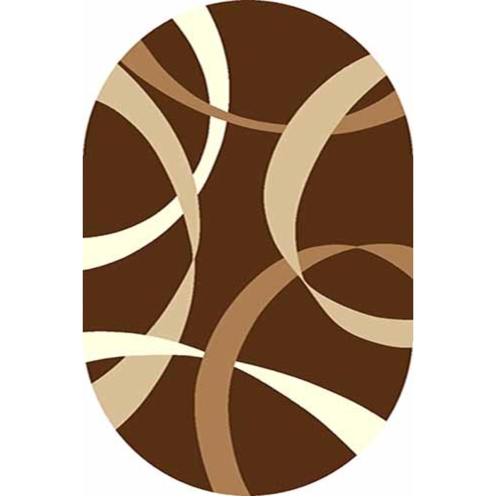 Ковёр Фризе ПП SUNRISE v801, 1*2 м, овал, BROWN