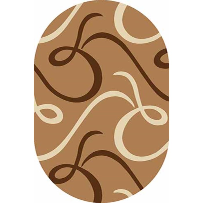 Ковёр Фризе ПП SUNRISE v803, 1*2 м, овал, MUSTARD