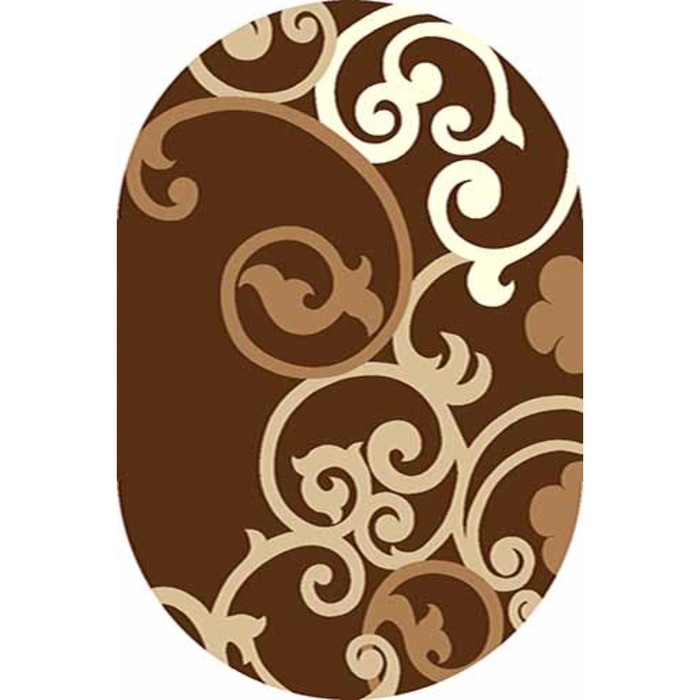 Ковёр Фризе ПП SUNRISE v805, 0,8*1,5 м, овал, BROWN