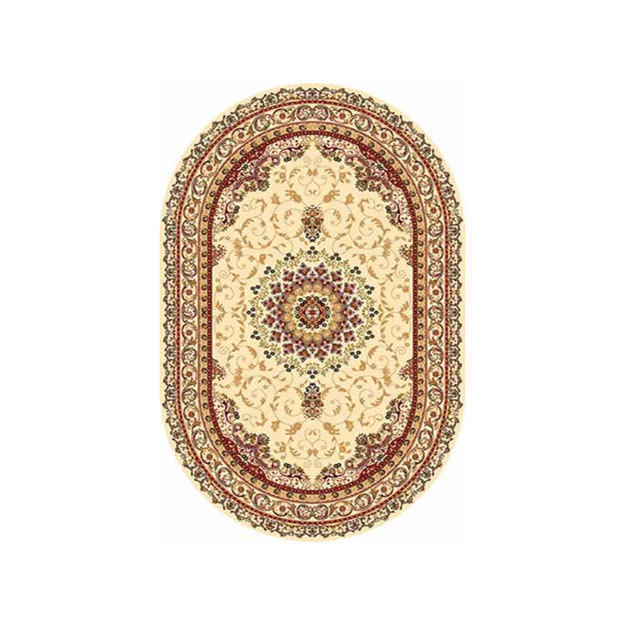 Ковёр Heat-Set IZMIR d027, 3*4 м, овал CREAM-RED