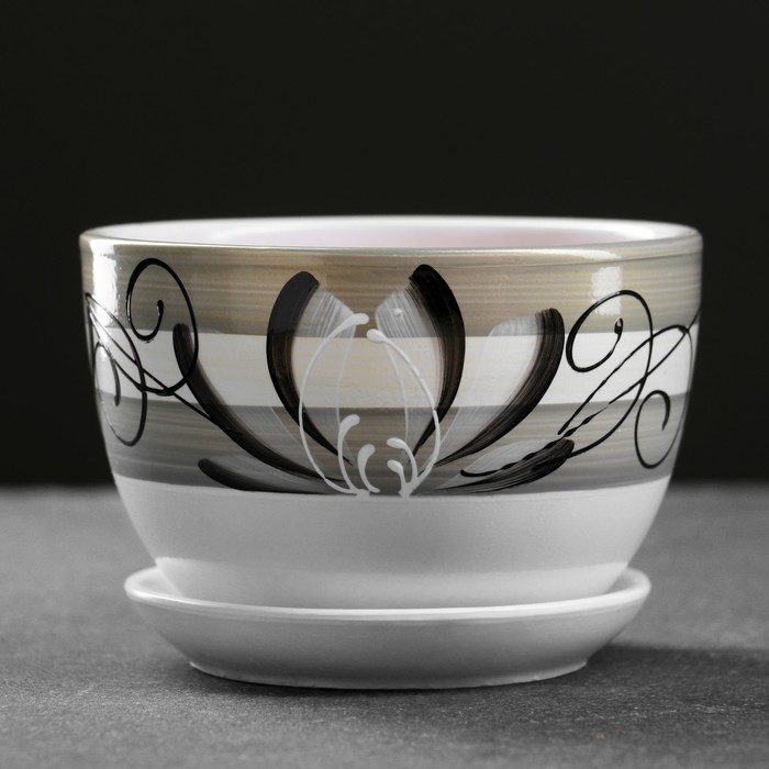 Горшок цветочный Лотос Белый 0,4