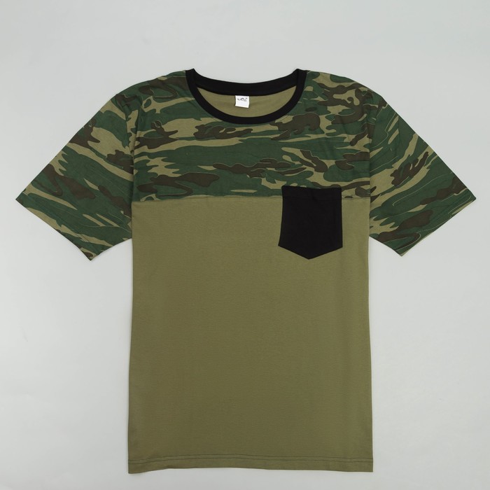 Футболка мужская, цвет хаки, размер 58