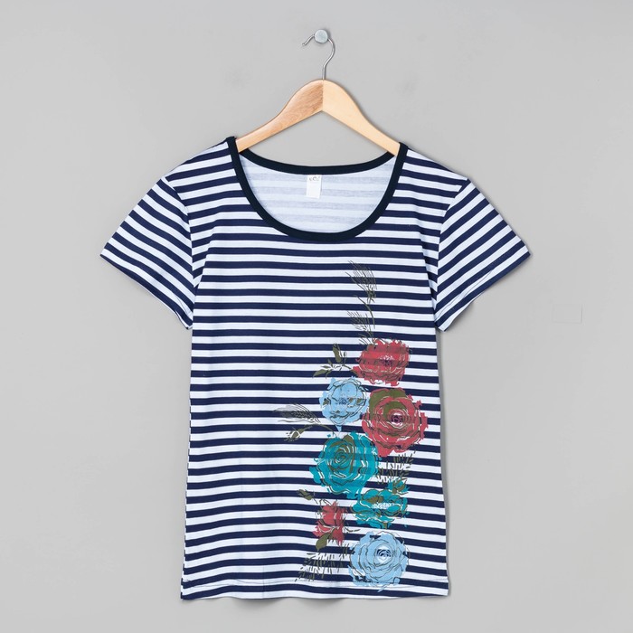 Футболка женская, цвет синий, размер 44