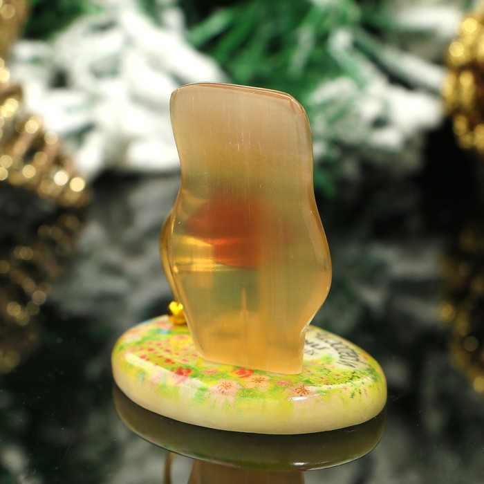 Сувенир «Поросёнок», с колокольчиком, любовь и радость в дом несу, 5,5х4,5х6 см, селенит