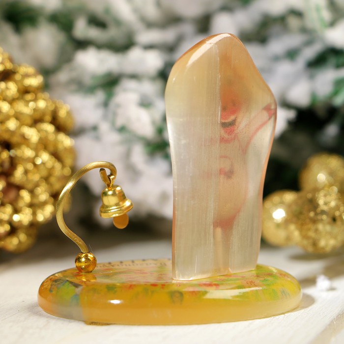 Сувенир «Поросёнок», с колокольчиком, семейного благополучия вам, 5,5х4,5х6 см, селенит