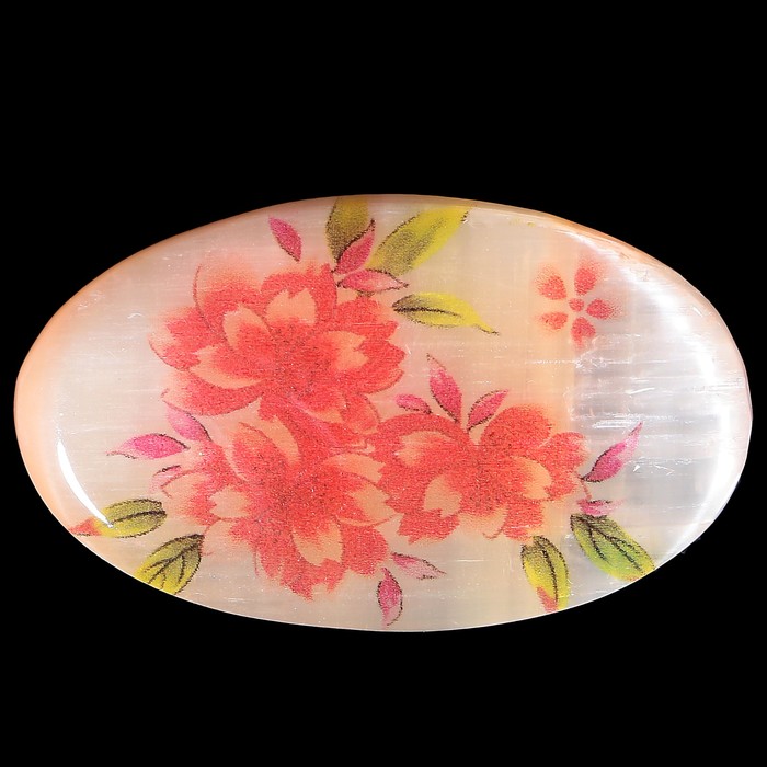 Брошь «Пионы», 2,8х4,5 см, селенит