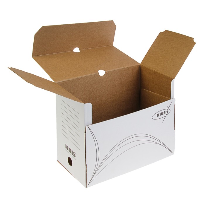 Короб архивный А4, 150 мм микрогофрокартон, KRIS белый
