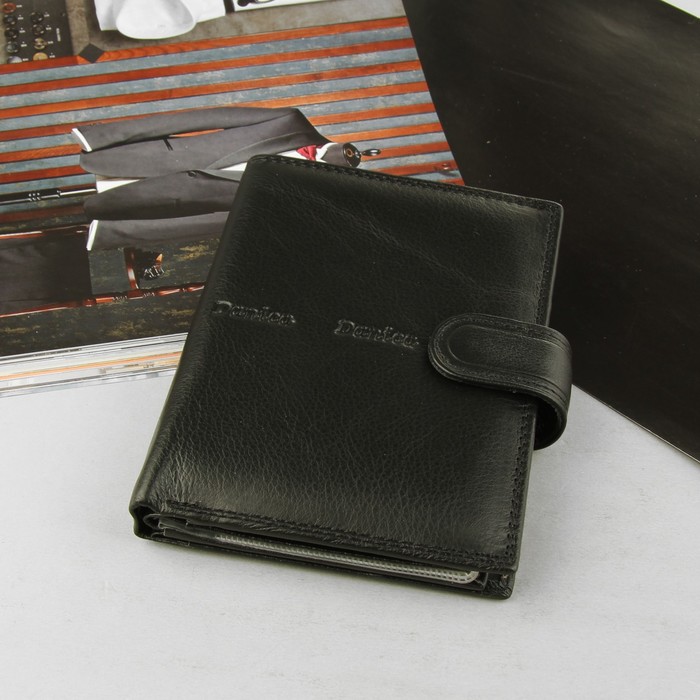 Портмоне мужское 3 в 1 (авто+паспорт), 2 отдела, для карт, для монет, наружный карман, цвет чёрный