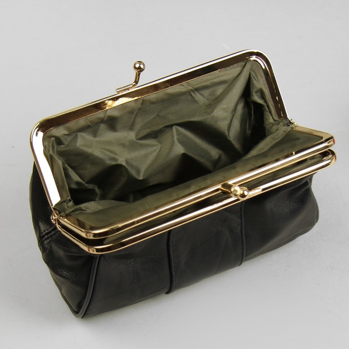 Косметичка, отдел на фермуаре, цвет синий