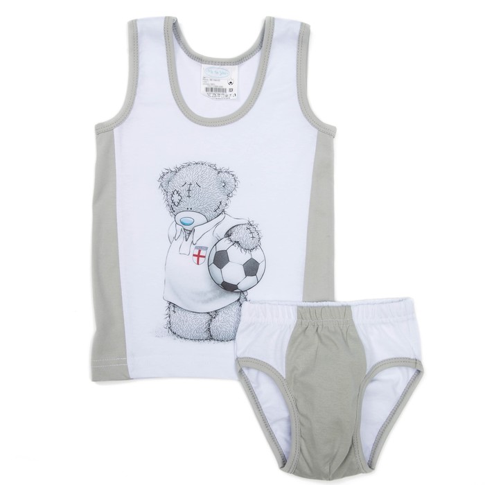 Комплект для мальчика "Мишки Тедди", рост 122-128 см, цвет белый Т103