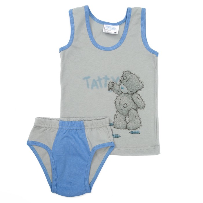 Комплект для мальчика "Мишки Тедди", рост 110-116 см, цвет серый Т104