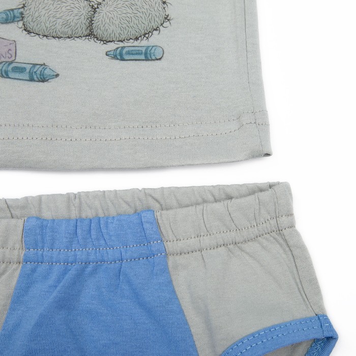 Комплект для мальчика "Мишки Тедди", рост 122-128 см, цвет серый Т104