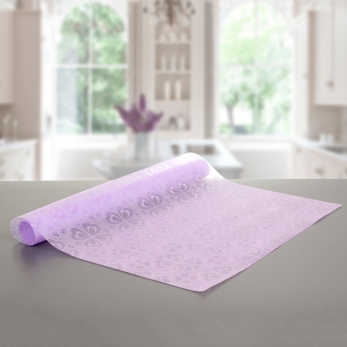 Коврик противоскользящий "Клевер" 45х90 см, цвет фиолетовый, EVA