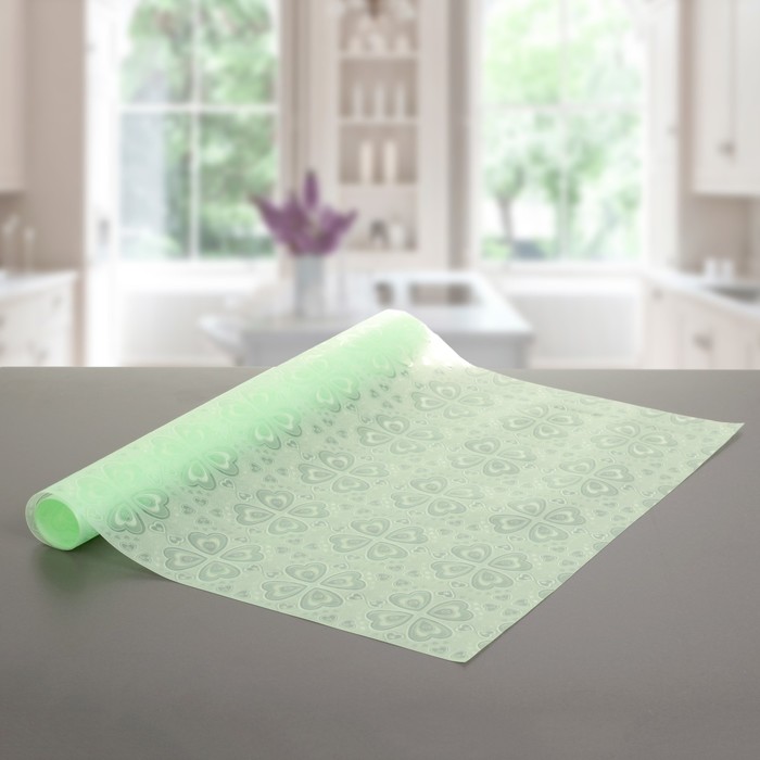 Коврик противоскользящий "Клевер" 45х90 см, цвет зелёный, EVA
