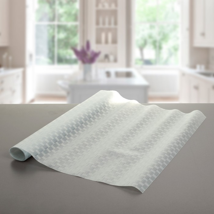 Коврик противоскользящий "Плетёнка" 45х90 см, цвет серый, EVA