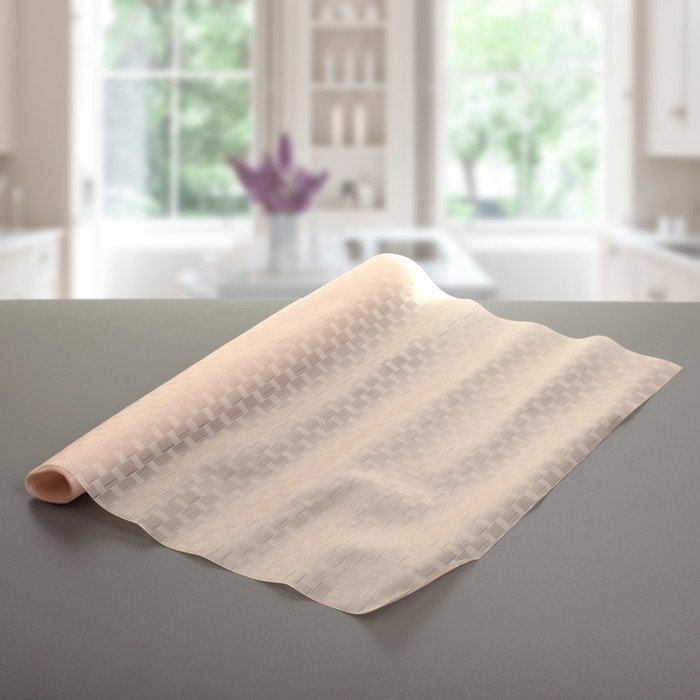 Коврик противоскользящий "Плетёнка" 45х90 см, цвет коричневый, EVA