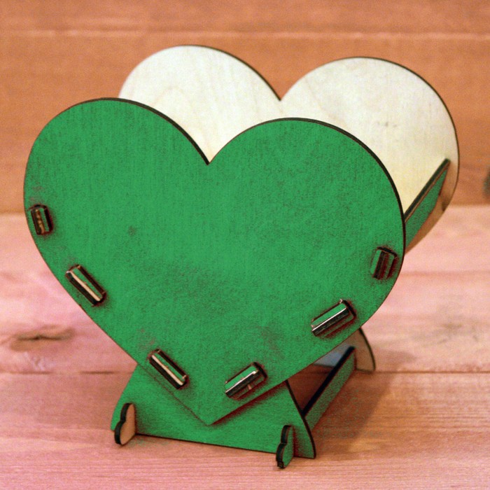 Ящик под цветы "Сердце", зелёный, 17,7х15х12см