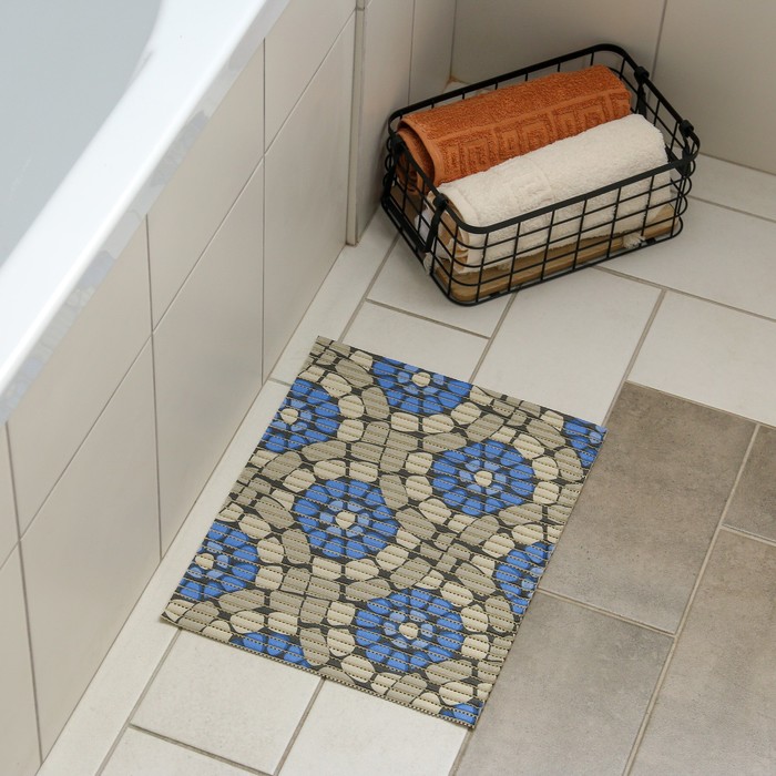 Коврик противоскользящий "Полотно цветочное", цвет МИКС