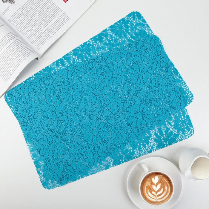 Набор салфеток сервировочных "Цветы" 2 шт, 29х43 см, цвет МИКС